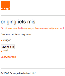 Orange heeft een probleem